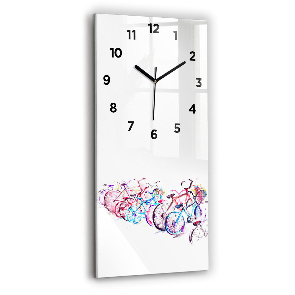 Horloge rectangulaire verticale Vélos de ville colorés