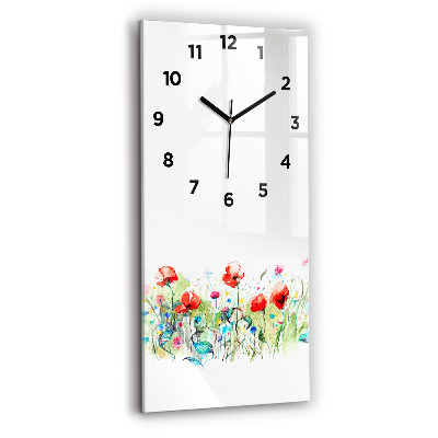 Horloge murale verticale Fleurs dans une prairie
