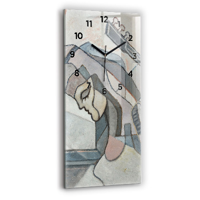 Horloge verticale en verre Peinture abstraite