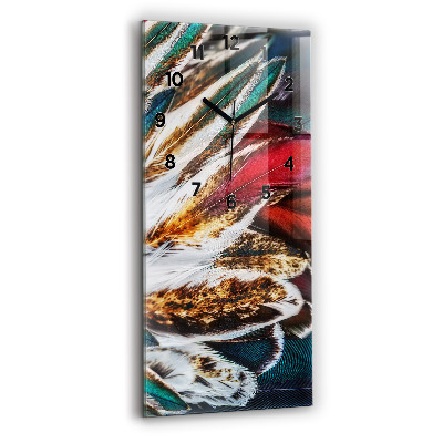 Horloge verticale en verre Plumes marron clair d'un oiseau