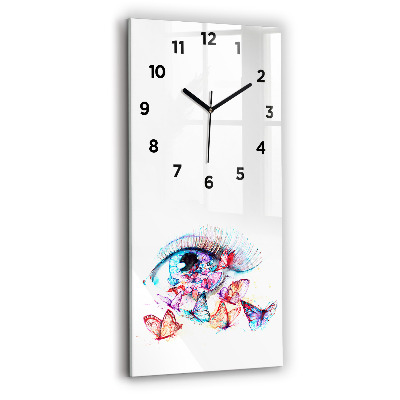 Horloge rectangulaire verticale Oeil de papillon coloré