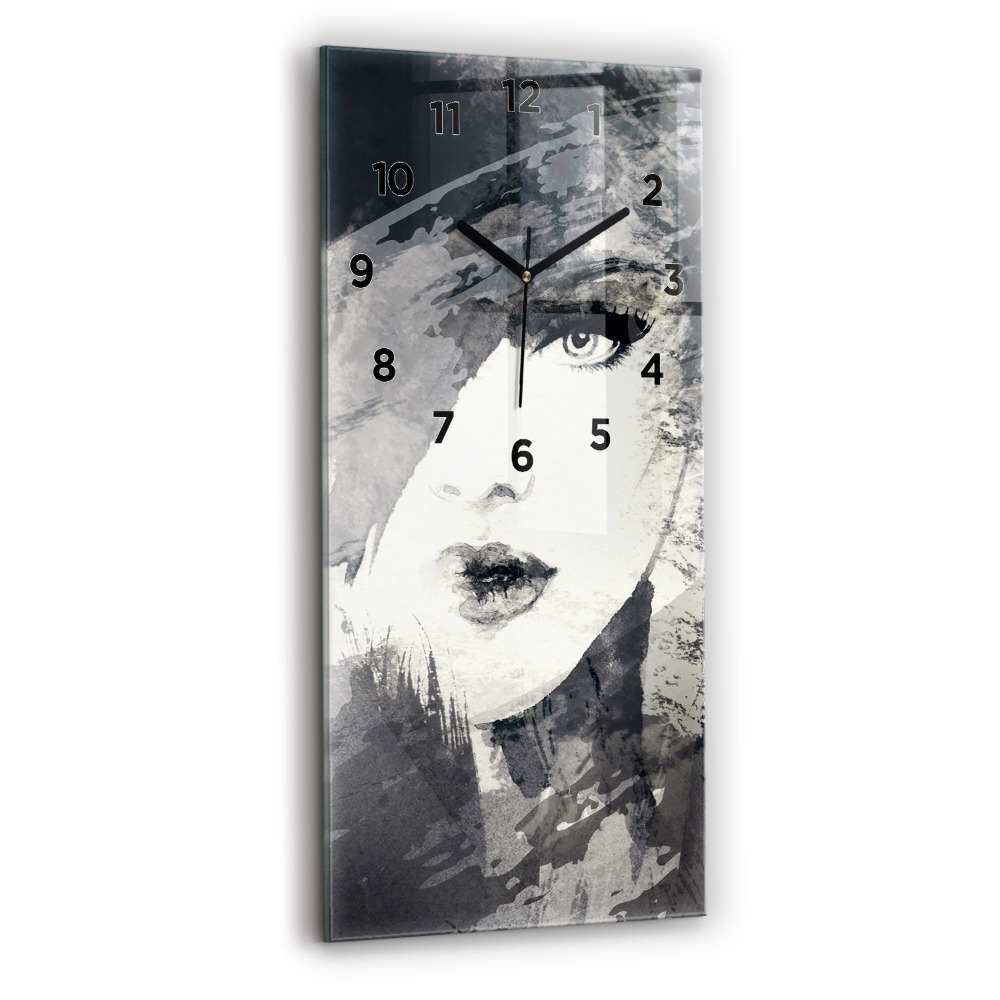 Horloge rectangulaire verticale Femme - aquarelle