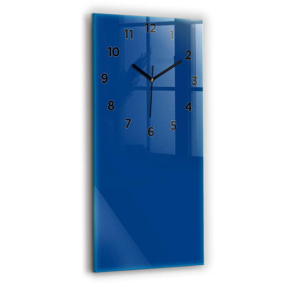 Horloge murale en verre rectangulaire Couleur bleue