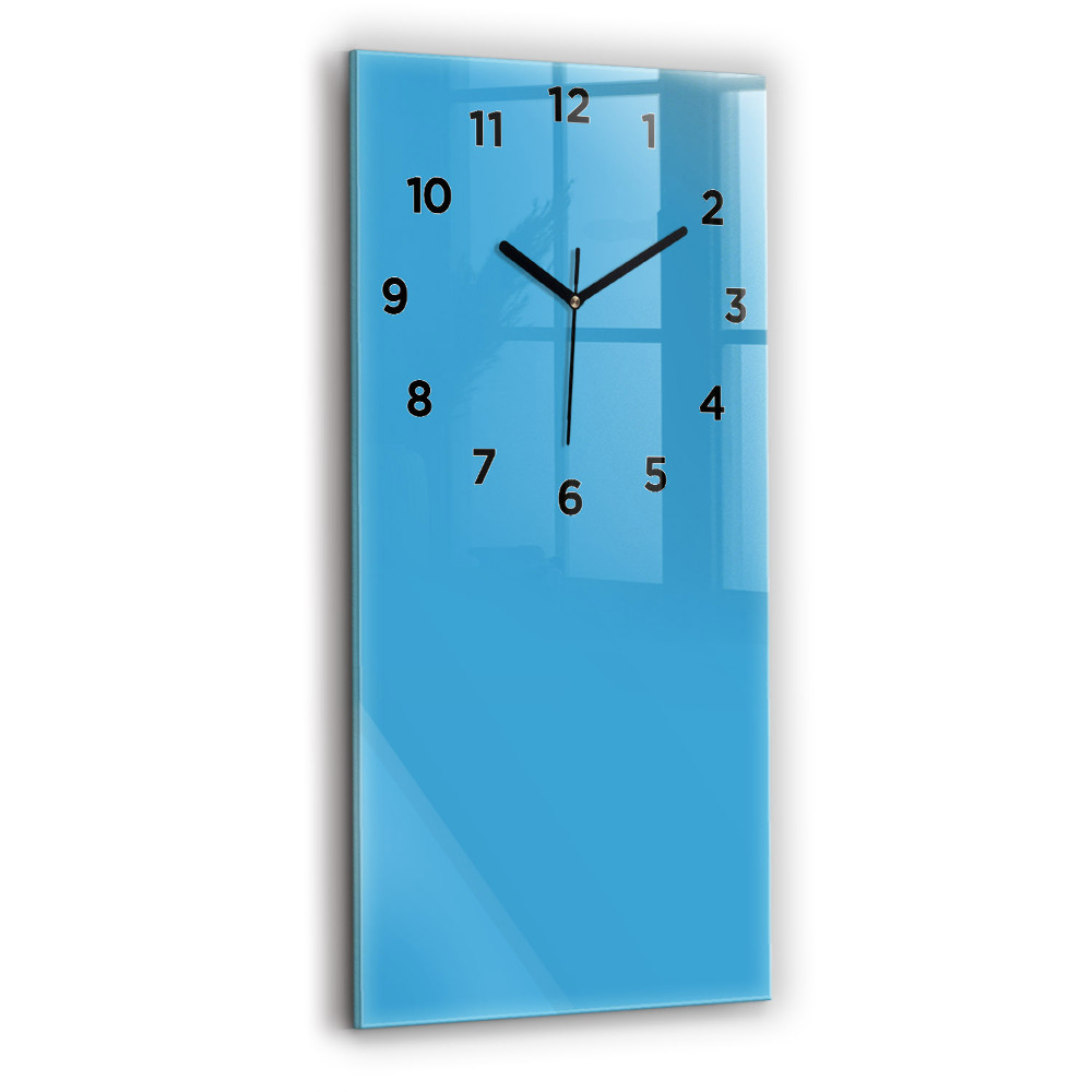 Horloge verticale en verre La couleur bleue
