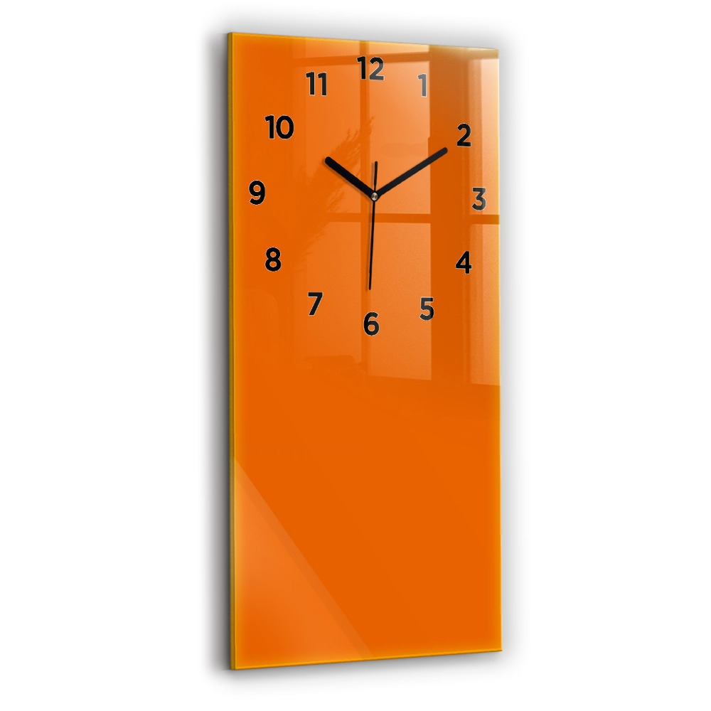 Horloge murale en verre rectangulaire Coloris orange