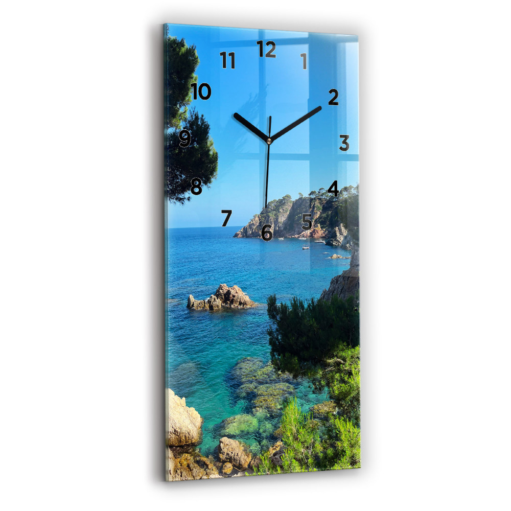 Horloge verticale en verre Côte de la Costa Brava