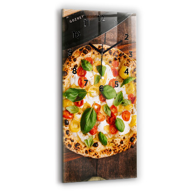 Horloge verticale en verre Pizza italienne