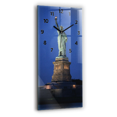 Horloge murale en verre rectangulaire Statue de la Liberté à New York