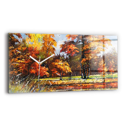 Horloge rectangulaire horizontale Paysage d'automne avec rivière
