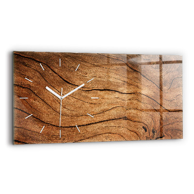 Horloge horizontale en verre Vieux bois