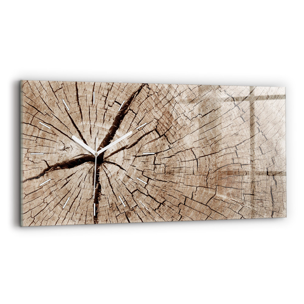 Horloge murale horizontale Tronc en bois ancien