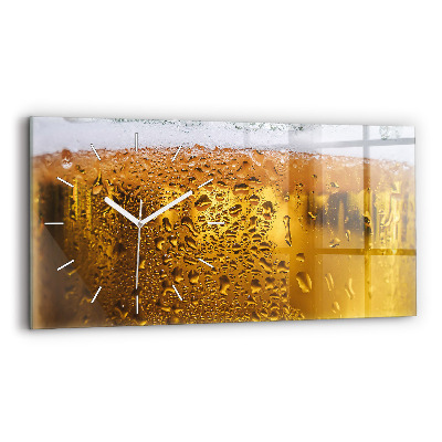 Horloge horizontale en verre Chope de bière