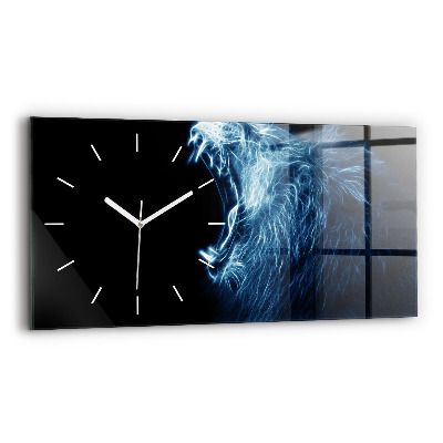 Horloge rectangulaire horizontale Langage corporel du lion sauvage