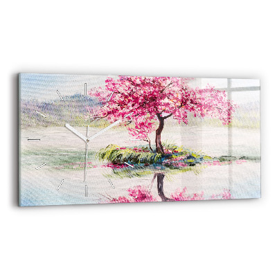 Horloge rectangulaire horizontale Mosaïque d'un arbre