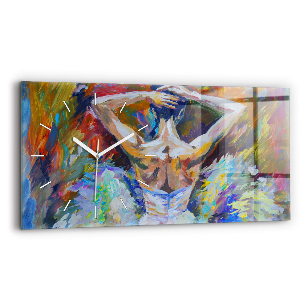 Horloge rectangulaire horizontale Ballerine peinte