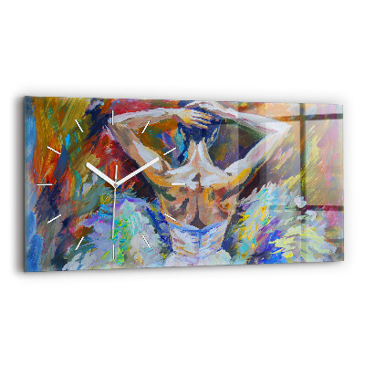 Horloge rectangulaire horizontale Ballerine peinte