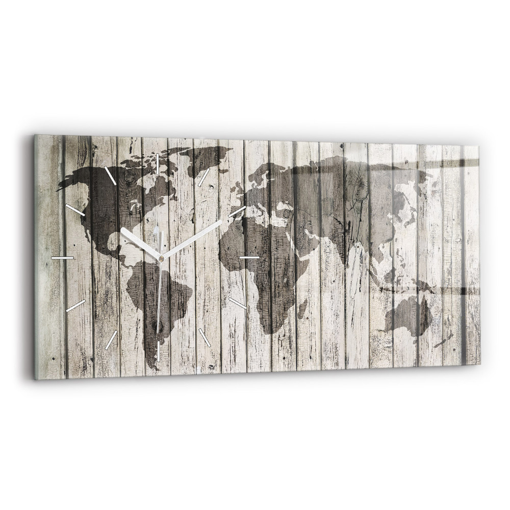 Horloge rectangulaire horizontale Planches de la carte du monde
