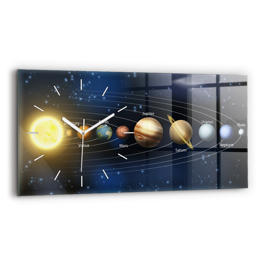 Horloge murale horizontale Système solaire