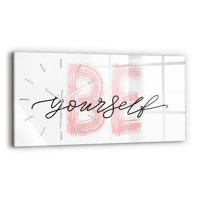 Horloge rectangulaire horizontale Inscription Be yourself