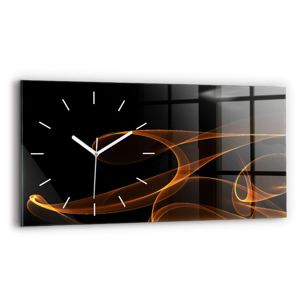 Horloge murale horizontale Lignes orange