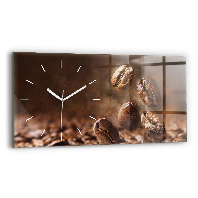 Horloge rectangulaire horizontale Grains de café