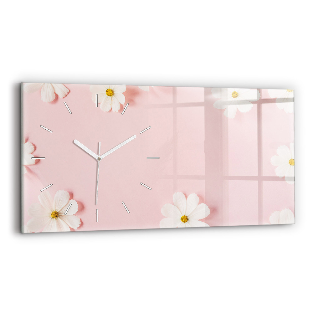 Horloge rectangulaire horizontale Fleurs de marguerite