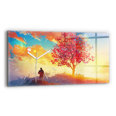 Horloge rectangulaire horizontale Paysage d'automne
