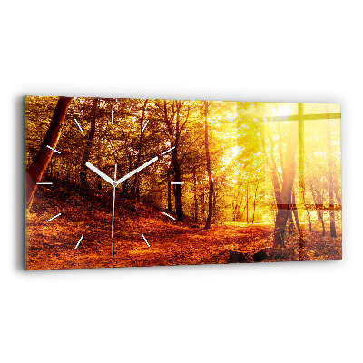 Horloge rectangulaire horizontale Paysage forestier au soleil