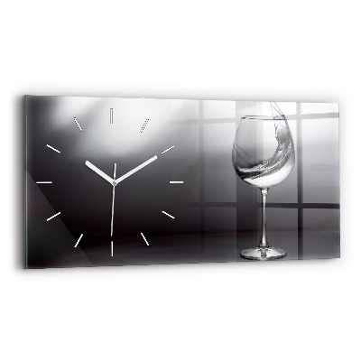 Horloge rectangulaire horizontale Verre à vin