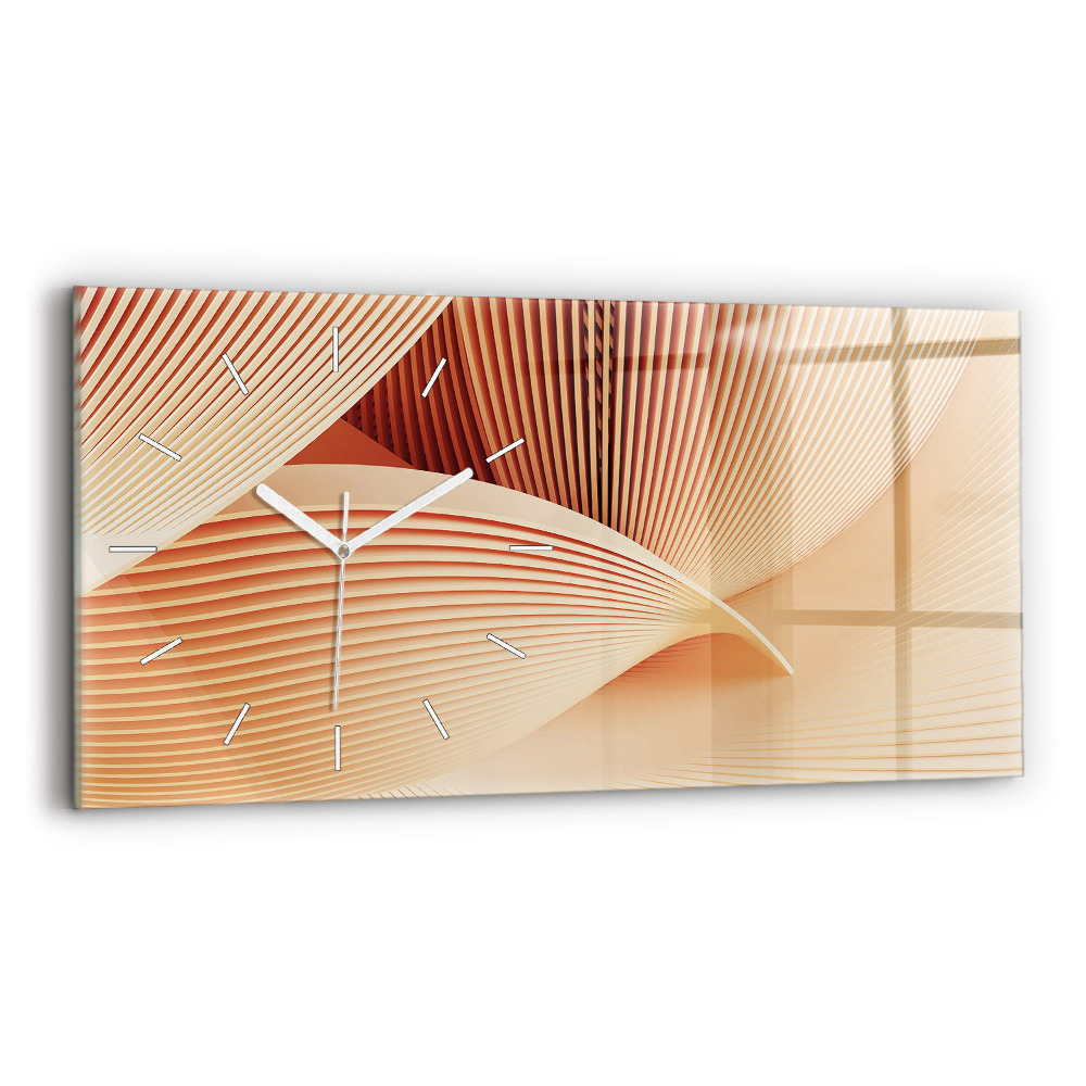 Horloge murale horizontale Motif abstrait de vagues