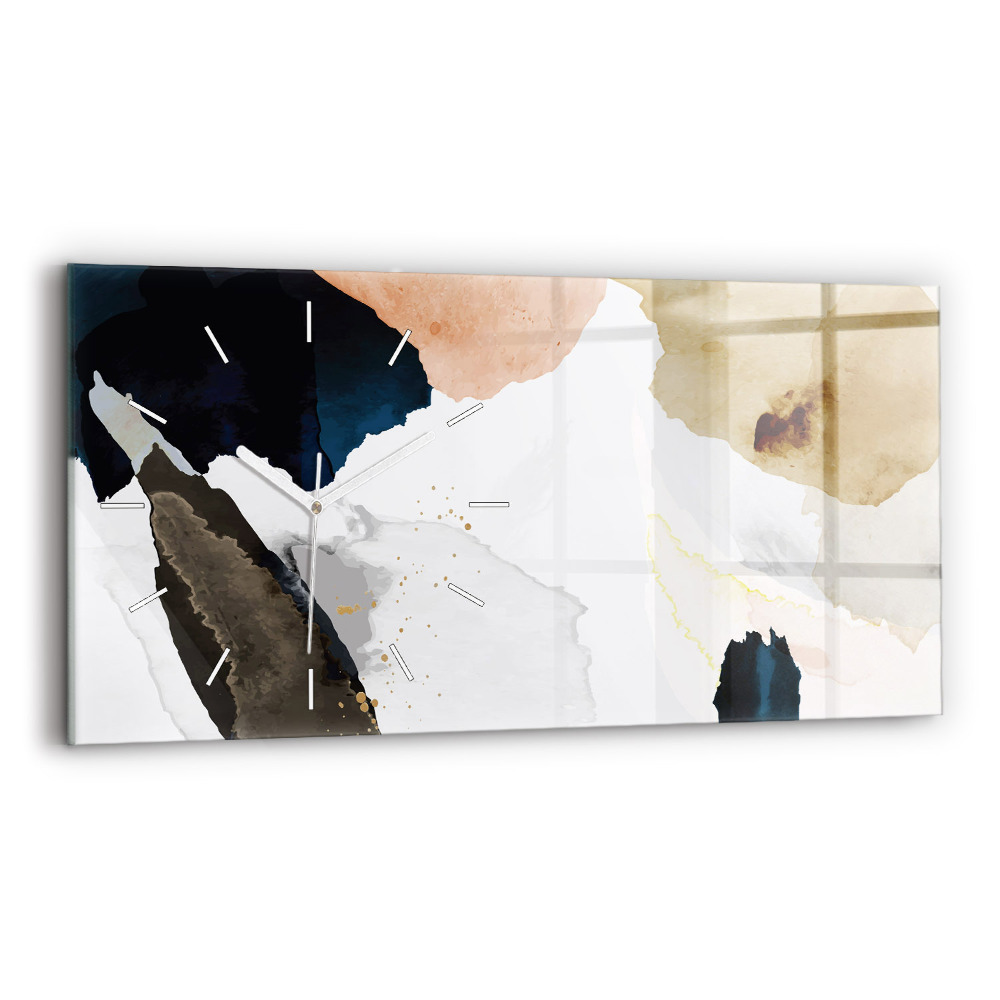 Horloge murale horizontale Abstrait taches