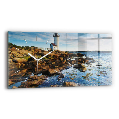 Horloge horizontale en verre Phare d'Annisquam
