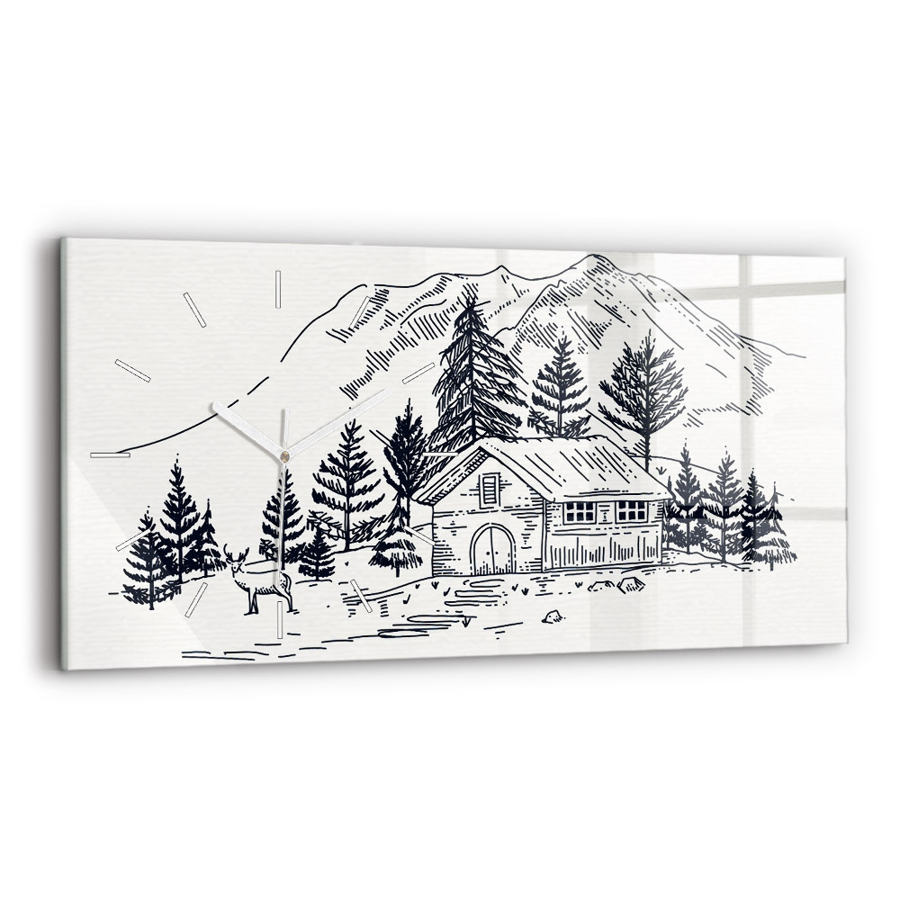 Horloge rectangulaire horizontale Ville de dessin animé