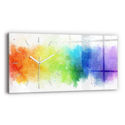 Horloge murale horizontale Arc-en-ciel abstrait
