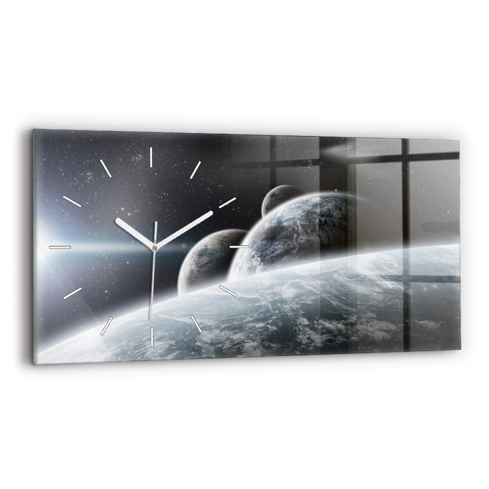 Horloge murale horizontale Cosmos Planètes