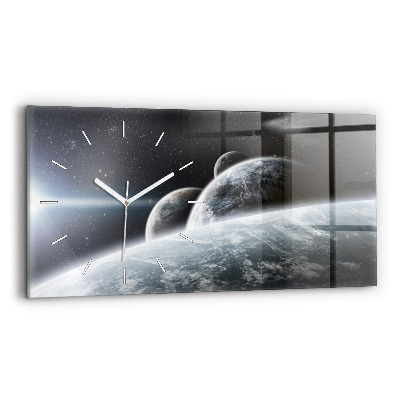 Horloge murale horizontale Cosmos Planètes