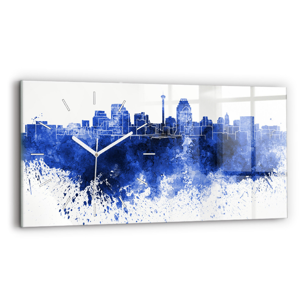 Horloge rectangulaire horizontale Aquarelle de San Antonio