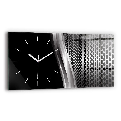 Horloge horizontale en verre Abstraction métal noir