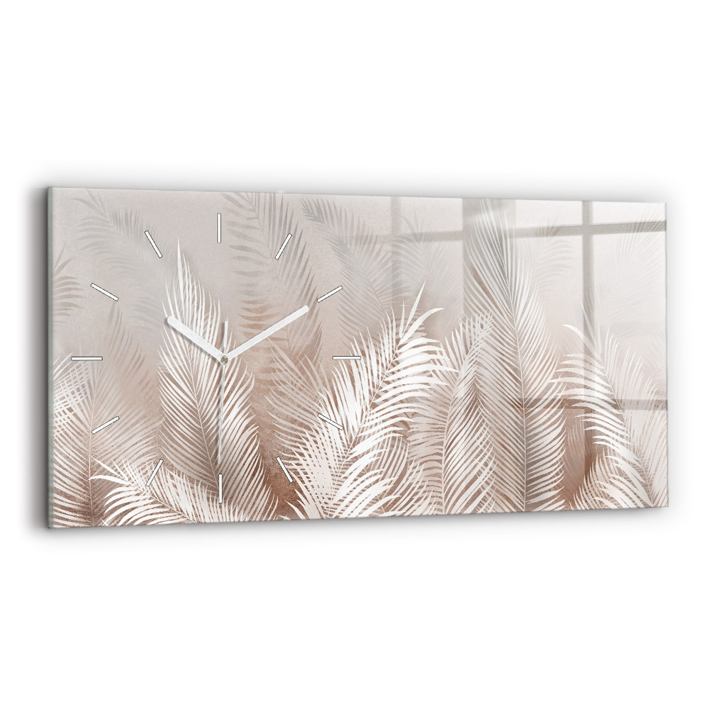 Horloge horizontale en verre Feuilles tropicales
