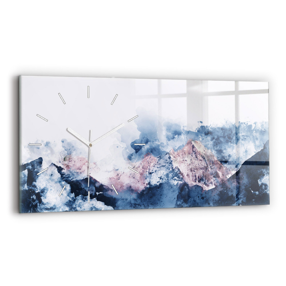 Horloge rectangulaire horizontale Chaînes de montagnes abstraites