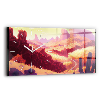 Horloge rectangulaire horizontale Illustration du désert de l'Arizona