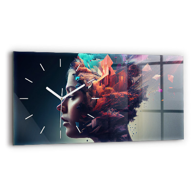 Horloge rectangulaire horizontale Femme abstraite émotionnelle