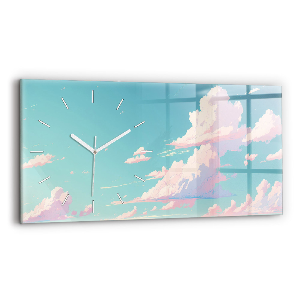 Horloge murale horizontale Ciel pastel