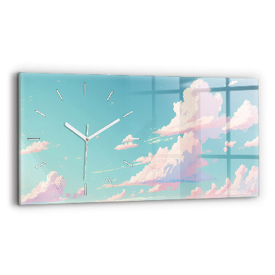 Horloge murale horizontale Ciel pastel