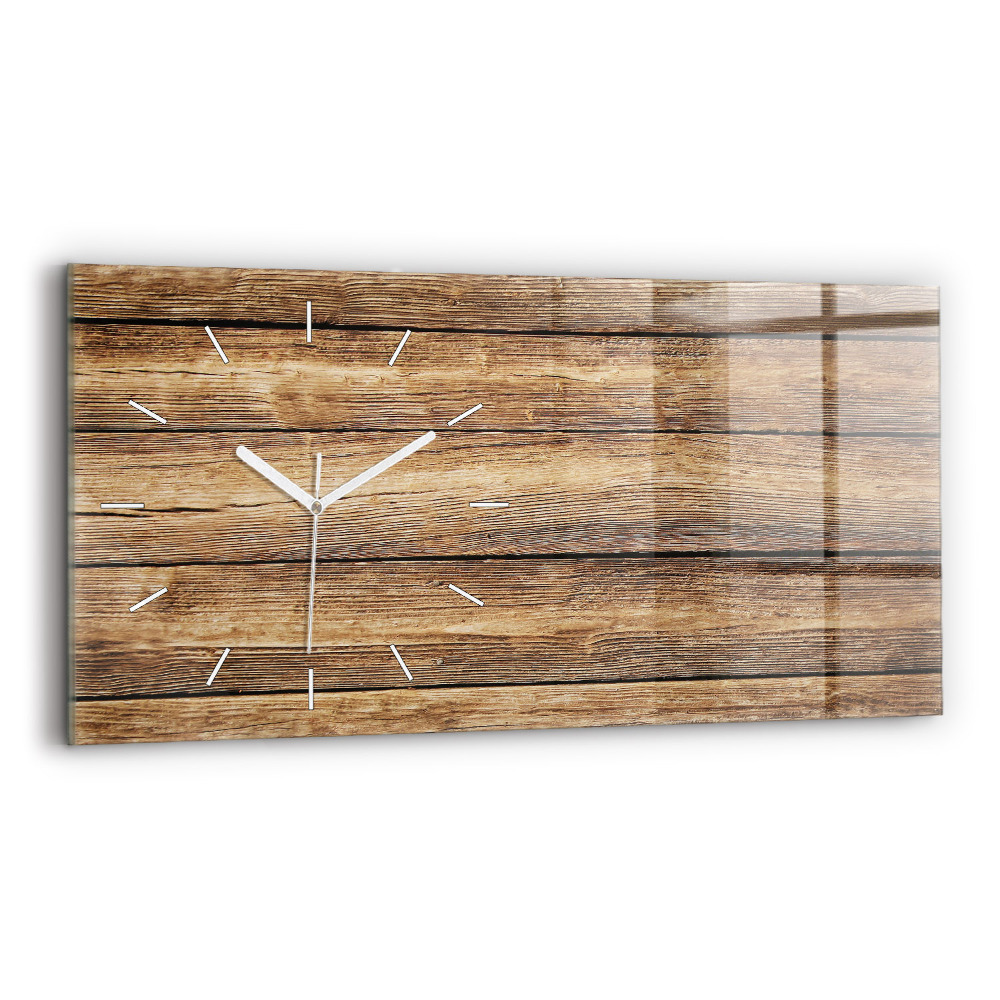 Horloge murale horizontale Planches en bois