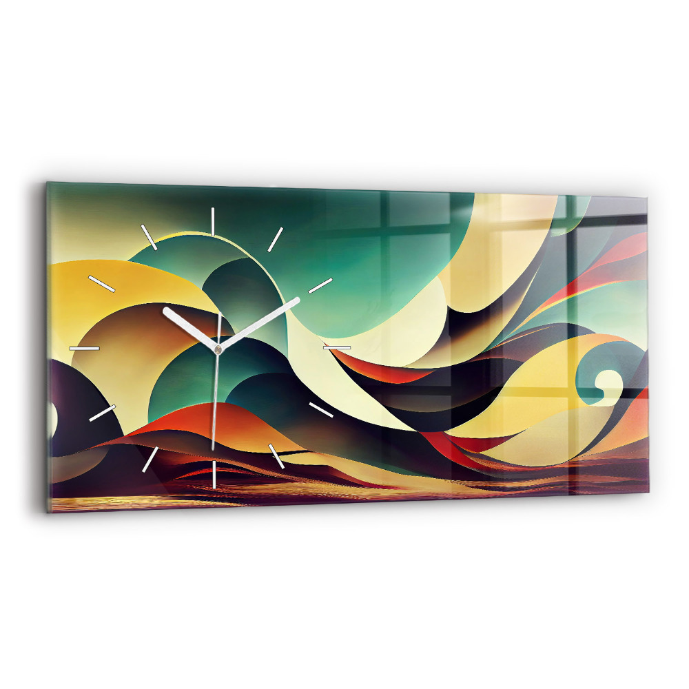 Horloge rectangulaire horizontale Fond de lignes abstraites