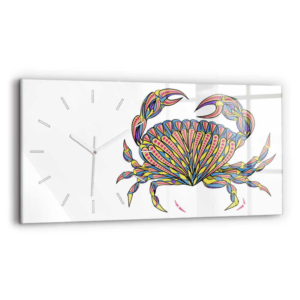Horloge murale horizontale Crabe ethnique