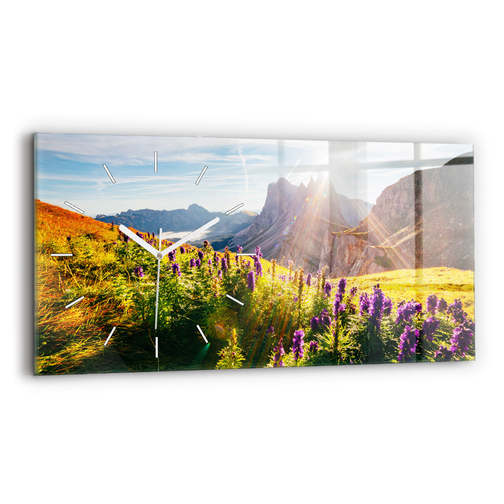 Horloge rectangulaire horizontale Prairie de lavande