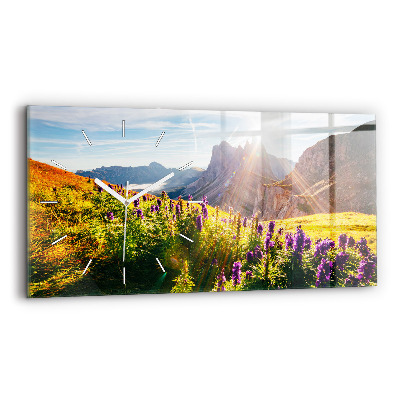 Horloge rectangulaire horizontale Prairie de lavande