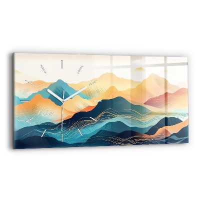 Horloge horizontale en verre Paysage de montagne